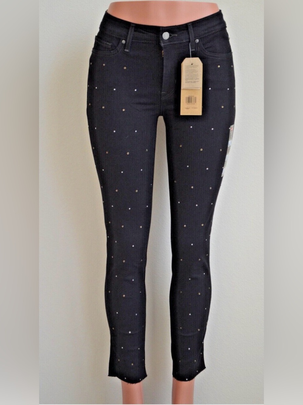 Trendy Black Studded Skinny Jeans